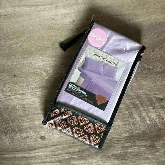 Juicy Couture Home The Rose Collection Standard Purple Satin Pillowcases Set - Picture 2 of 5